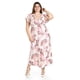 thumbnail image 1 of Vestido largo estampado hojas Roman Fashion /Tallas Extras, 42548 (Rosa flor) rosa 38, 1 of 6