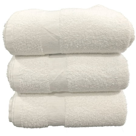 Economy Bath Towels 24X48 8 lb 100% Terry Cotton Wholesale- Cam Border - Sold As Compressed Bale. Case of 12