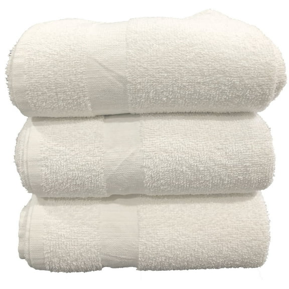 Economy Bath Towels 24X48 8 lb 100% Terry Cotton Wholesale- Cam Border - Sold As Compressed Bale. Case of 12