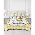 thumbnail image 2 of Quilt King Size Bedding Set, Sunflowers Reversible Summer Quilt 3 Pieces, Yellow Floral Botanical Checkered Farmhouse Lightweight Bedspreads Coverlets with 2 Pillow Shams for All Seasons, 2 of 5