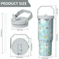 thumbnail image 5 of 1pc Alpaca 30oz Tumbler with Straw & Handle - Insulated Stainless Steel Cup | Holiday Gift for Man Women (Christmas, Valentine's, Birthday), 5 of 7