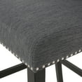 thumbnail image 6 of GDF Studio Ahart Contemporary Fabric Tufted Wingback 31 Inch Barstools, Set of 2, Charcoal and Dark Brown, 6 of 9