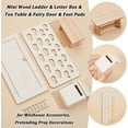 thumbnail image 4 of 5pcs 5Styles Dollohouse Door Kit Mini Wood Ladders Door Table Set Miniature Furniture Set Fairy Door Table Letter Box Kit Mini House Ornaments, 4 of 6