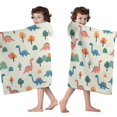thumbnail image 4 of Beige Dinosaurs Landscapes Pattern Hooded Bath Towel，50"x30" for Ages 3 To 12 Kids, Quick Dry Lightweight Soft Microfiber Hood Beach Towel Cover Up for Kids, 4 of 7