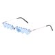 thumbnail image 2 of Novedad de sol corazones para Mujeres Hombres clásico Retro diseñador Azul Hugo Gafas de sol sin montura con forma de corazón, 2 of 5