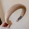 thumbnail image 1 of Diadema marrón de otoño e invierno para mujer, paquete de cabello con calavera alta, banda para el cabello a presión superior que combina con el tocado de horquilla para viajes al aire libre, 1 of 5