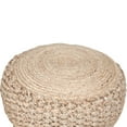 thumbnail image 3 of LR Home Sarahi Round Hand-Braided Natural Jute Indoor Pouf Ottoman, 10" H x 20" W, 3 of 5