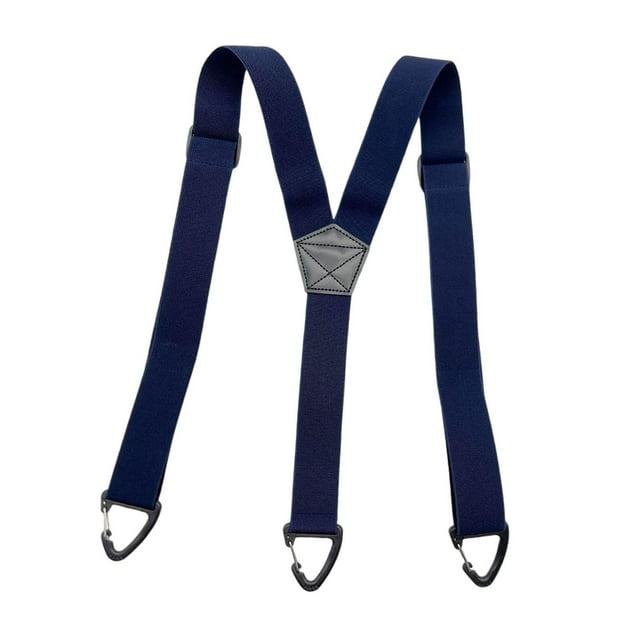 Tirantes elásticos de trabajo para hombre, cómodos y resistentes, accesorios para disfraces de 1,5 pulgadas Azul marino 3 ganchos