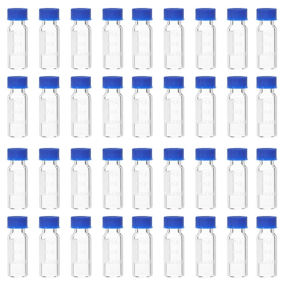 FOMIYES 100 Pcs Empty Glass Vials with Lids Sampling Vials Small Vials Tiny Glass Bottles 2ml (with Scale)
