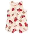 thumbnail image 2 of Disney Cars Baby Boys' Sleeveless One Piece Romper McQueen Beige Gingham, 2 of 4