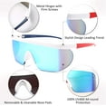 thumbnail image 3 of FEISEDY Oversized Mirror Shield Sport Sunglasses Flat Top One Piece Futuristic Men Women B2522, 3 of 15
