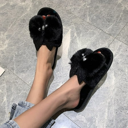

Herrnalise Woman Shoes Neutral Winter Indoor Home Warmth Non-slip Plush Slippers Discount