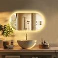 thumbnail image 2 of LUVODI Oval LED Bathroom Mirror: 500x800mm Wall Lighted Vanity Mirror with Anti-fog 3 Colors Dimmable Lighting Smart Switch Memory Function Plug-in Makeup Mirror, Vertical or Horizontal, 2 of 11