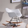 thumbnail image 2 of Hodedah Plastic Arm Rocking Bucket Seat Rocking Chair in White, 2 of 7