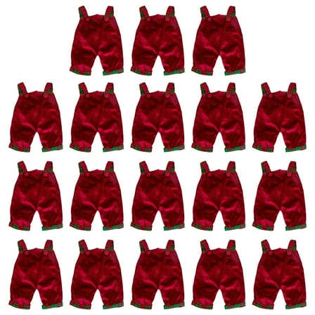 Doll Clothing Red Overall Pants for 10-12-inch Dolls, 18 Pack