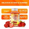 thumbnail image 6 of Vitamatic Sugar Free Vitamin D3 1000 IU - 120 Pectin Based Gummies - Great Taste - Healthy Bones, Mood & Immune System Function - Non-GMO - 120 Servings, 6 of 11