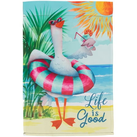Northlight Beach Duck "Life Is Good" Outdoor Garden Flag 18" x 12.5" - 18" x 12.5"
