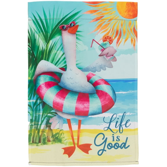 Northlight Beach Duck "Life Is Good" Outdoor Garden Flag 18" x 12.5" - 18" x 12.5"