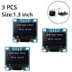 thumbnail image 2 of Módulo OLED de 3 piezas 128x64 Driver IIC Serial Self-Luminous Display Board Compatible, White Zhivalor 221599-2, 2 of 8