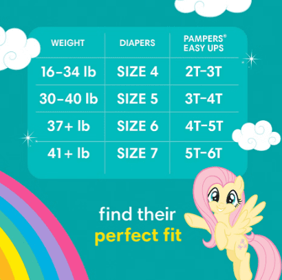 Pampers Easy Ups Training Underwear My Little Pony Size 3T/4T (30-40 lb) 120 count