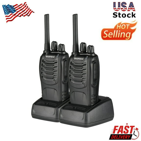 2 Pair Long Range Walkie Talkies Rechargeable, Two Way Radio with 1500mAh Large Capacity Battery for Adults, 40 - 48 Hour Long Working Time, Portable Walkie Talkies with Includes Full Kit