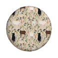 thumbnail image 4 of Spare Tire Cover, Painted Cute Goat Flower Wheel Cover Tire Covers For Trailers Car Truck Camper Universal Tire Covering Fits Diameter14"-17", 4 of 4