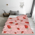 thumbnail image 5 of Honeii Strawberry Print Fleece Blanket - Throw Blanket for Bed, Sofa, Couch, Camping, and Travel , Microplush Ultra Soft Warm Blanket-50"x40", 5 of 7