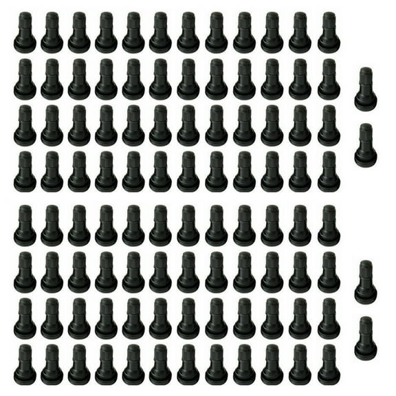 QISF 100Pcs TR413 Snap-in Short Black Rubber Tire Valve Stem for Tubeless 0.453 Inch 11.5mm Rim Holes