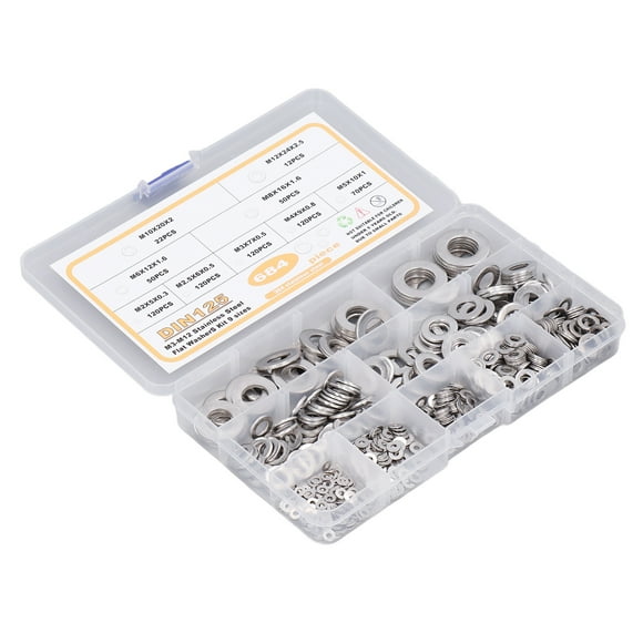 Washer Assortment,684PCS Flat Washers Galvanized Washer Kit Flat Washers Innovative Solution