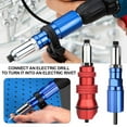 thumbnail image 3 of Adaptateur pour Outil de Rivet pour Perceuse Sans Fil, Kit de Rivetage en Acier Allié avec 4 Buses Interchangeables et Poignée Antidérapante, Attache Universelle pour Perceuse Hexagonale pour Métal, Gouttière, Réparation de Porte, 3 of 8