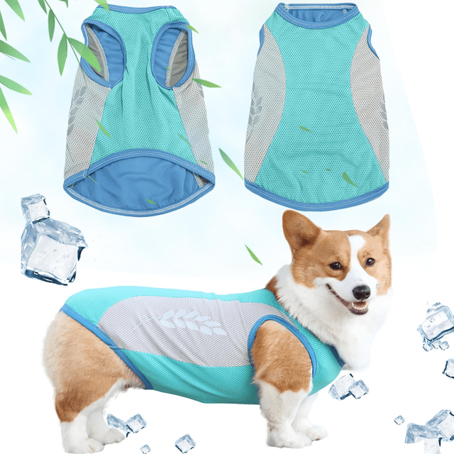 JP Quick - Dry Sun - Protection Dog Cooling Shirts | Stretchy, Breathable & Lightweight for Medium - Large Dogs in Summer(Green-L)