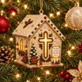 thumbnail image 4 of DIY House Diamond Art Christmas Ornaments Set, Christmas Tree Hanging Decor Pearl Art Kits for Adults, Christmas Pearl Diamond Art for Beginners, 4 of 5