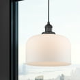 thumbnail image 4 of 201C-BAB-G74-L-Innovations Lighting-X-Large Bell-1 Light Mini Pendant in Industrial Style-12 Inches Wide by 8 Inches High   Black Antique Brass Finish, 4 of 7