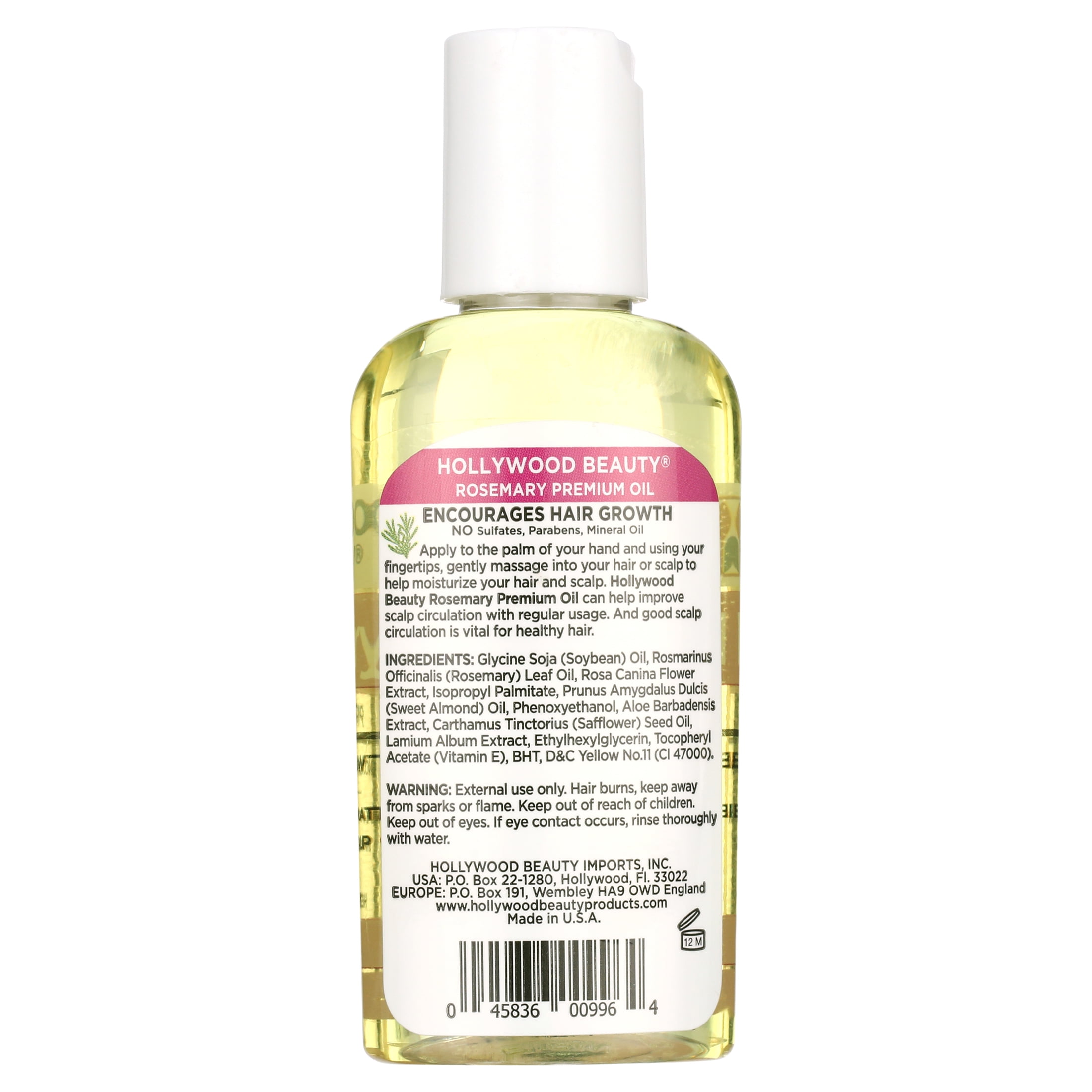 Hollywood Beauty Rosemary Oil for Hair, Scalp, and Skin 2 fl oz , All Hair Type, Unisex