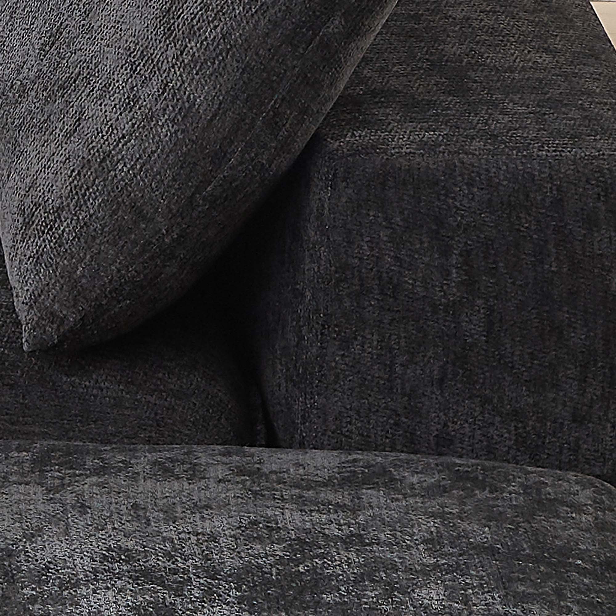 Miniyam 30" x 79" Black Left or Right Facing Chaise Lounge, Modular Add-On to Build L-Shape or U-Shape Sectional Sofa