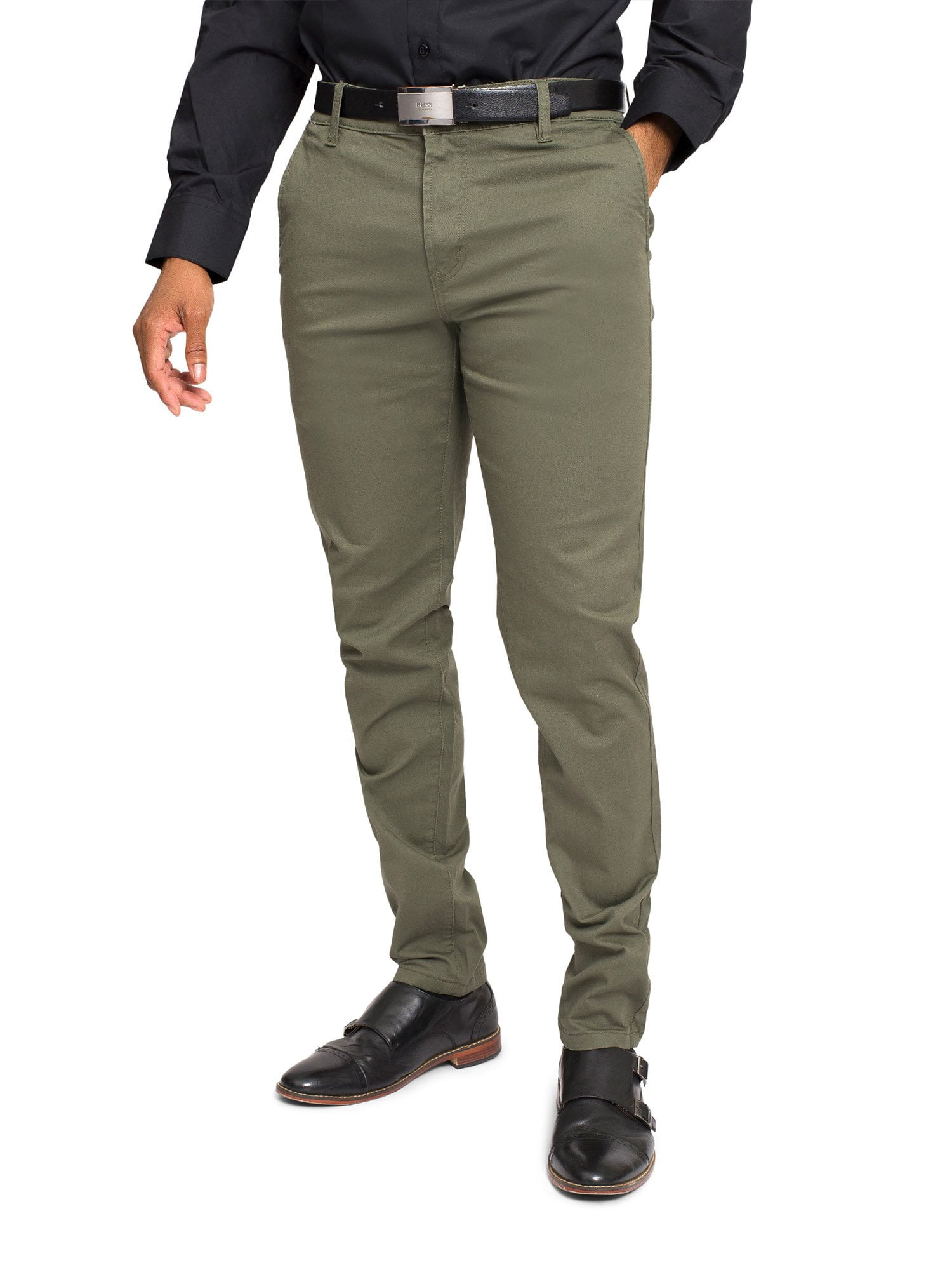 Casual-Pants Hombre Essentials Slim-fit Wrinkle-Resistant Flat-Front Chino Pant 