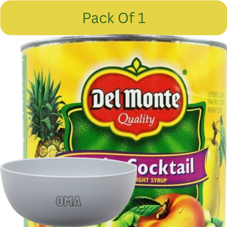 Del Monte Fruit Cocktail in Light Syrup, Premium Mixed Fruit Blend, 106 oz. With White Bowl By OMA