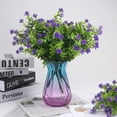 thumbnail image 3 of RECUTMS Artificial Flowers Outdoor 8 Bundles Faux Plastic Corn-Flower Eucalyptus Greenery Shrubs for Home Garden Decoration (Purple), 3 of 7