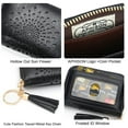 thumbnail image 5 of APHISON RFID Credit Card Holder Zipper Card Case Small Wallets for Women Leather Sunflower style - Black, 5 of 5