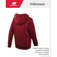 thumbnail image 4 of Sudadera con capucha New Balance de forro polar de algodón suave para niños, color rojo 4Y, 4 of 6
