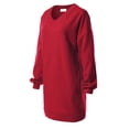 thumbnail image 3 of MixMatchy Women's Oversized V-Neck Tunic Sweatshirt with Side Pockets, 3 of 5