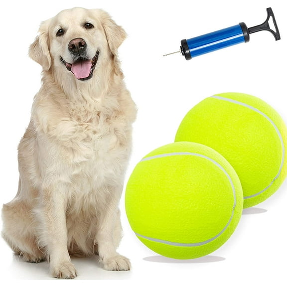 Dog Toy Balls 9.5" Large Dog Tennis Ball Puzzle Toys Interactive Rubber Inflatable Dog Balls for Dog