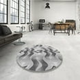 thumbnail image 3 of Ahgly Company Indoor Round Patterned Silver Gray Area Rugs, 6' Round, 3 of 6