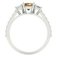 thumbnail image 4 of Three-Stone Engagement Ring for Women - 1.88ct Simulated Champagne Diamond in 14K White Gold Promise Ring, 4 of 6