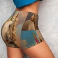thumbnail image 4 of Logiee Rainbow White Horse Print Women's Biker Shorts,Workout Gym Shorts,Scrunch Shorts,Tummy Control Hidden Scrunch Running Yoga Shorts-X-Large, 4 of 8