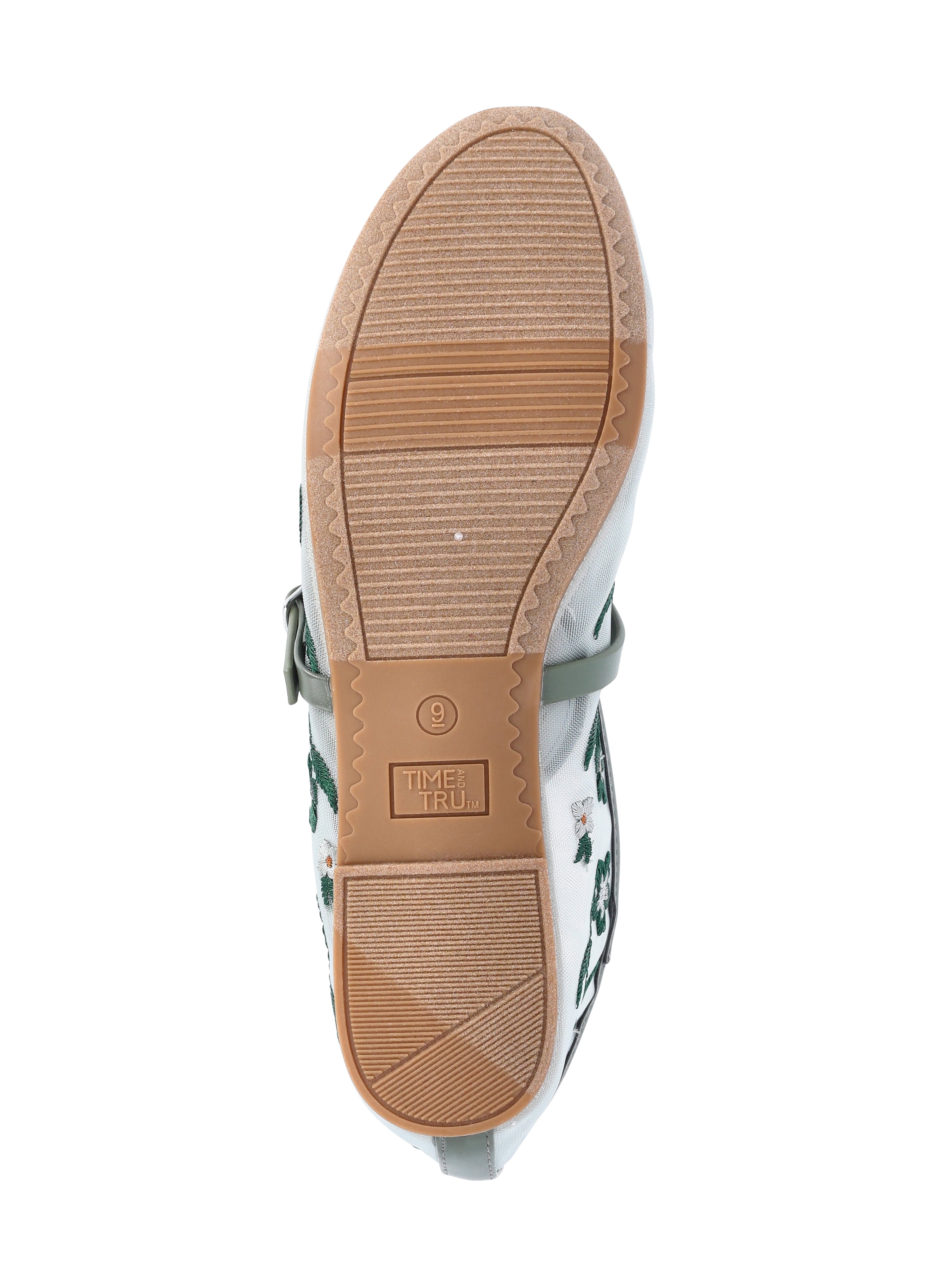 Time and Tru Women's Floral Mesh Mary Janes