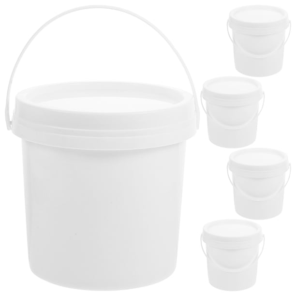 Cubo de plástico de 5 piezas con asa, cubo de agua portátil, cubo de agua vacío, cubo de agua sellado con tapas