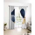 thumbnail image 3 of Navy Blue Yellow Art Blackout Curtains for Bedroom/Living Room, Thermal Insulated Kitchen Curtains, Geometric Abstract Modern Art Grommet Darkening Window Treatment Drapes 52"x72"x2, 3 of 8