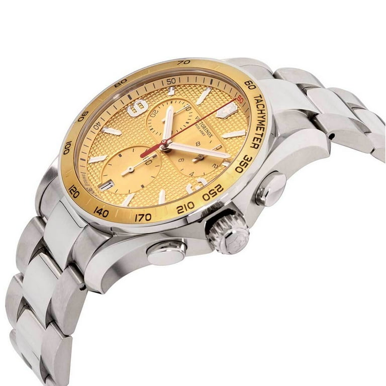 Victorinox Men s Chrono Classic Champagne Dial Steel Bracelet Watch 241658 Walmart