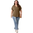 thumbnail image 4 of Cueply Plus Size Summer Tops for Women Short Sleeve v Neck Shirt Womens Casual Loose Fit Tunic Blouses, 4 of 7